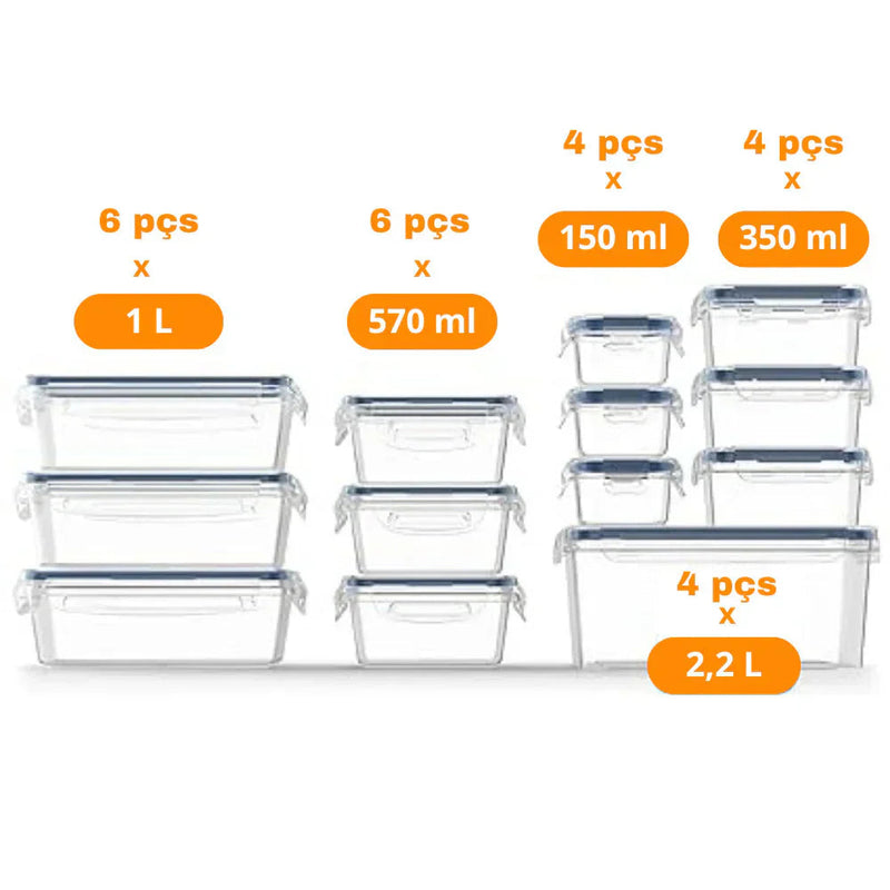 EcoFresh™ - Kit 24 Potes Herméticos + Brindes Exclusivos [ULTIMO DIA DE OFERTA] Victory 